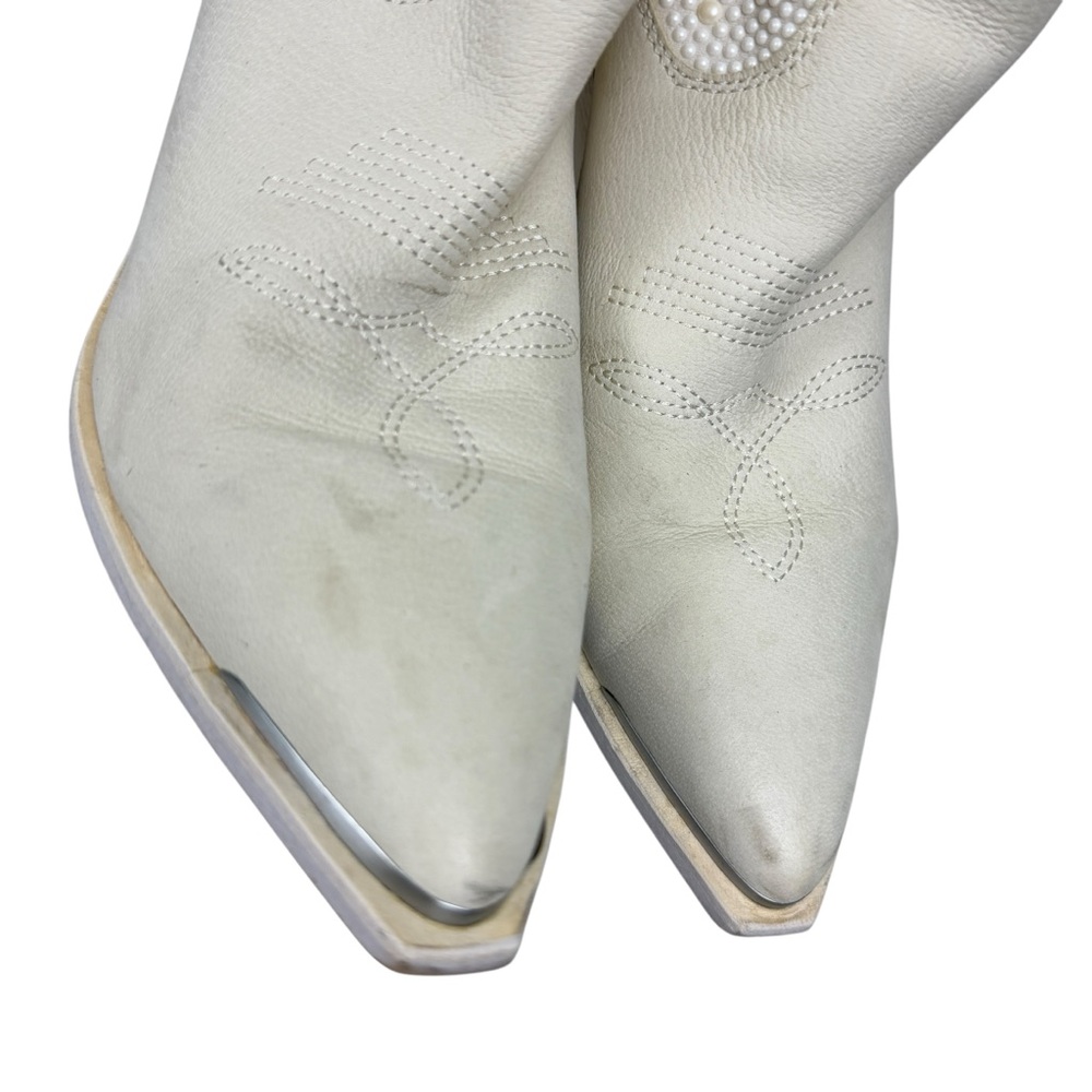 Anthropologie White Ankle Boots - Picture 4 of 9